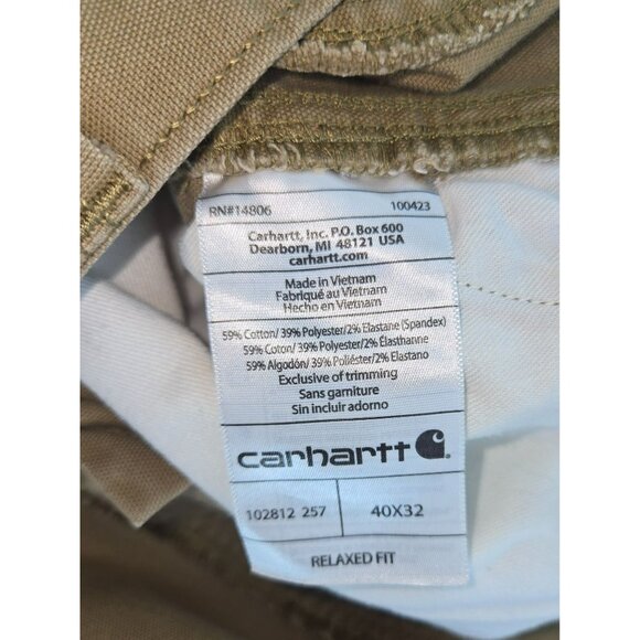 Carhartt Mens Full Swing Relaxed Fit Work Pants 40x30 Beige - Picture 5 of 8